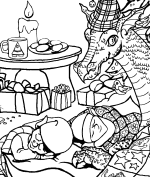 Christmas Elves Coloring Page