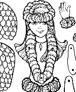 Mira Mermaid B&W Puppet